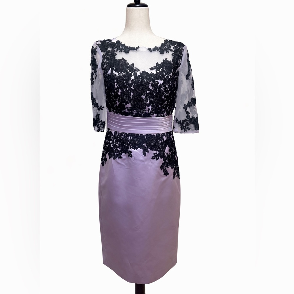 JJs House Black and Lavender Long Sleeve Dress